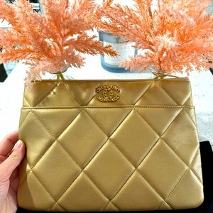 Chanel 19 Gold Pouch / O Case for sale!